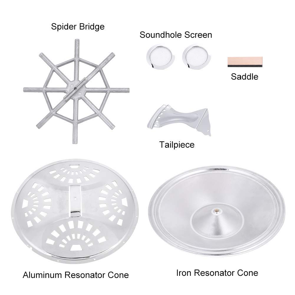 Bnineteenteam Pièce de Rechange complète pour Guitare Dobro Resonator ， Pièce de Rechange pour Guitare 6-en-1 accessoires de jeu