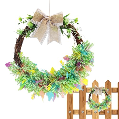 Coronas de Pascua para puerta principal, decoraciones de corona de Pascua,Coronas artificiales de la puerta de la primavera, corona de bienvenida de Pascua | Decoración de primavera de Pascua