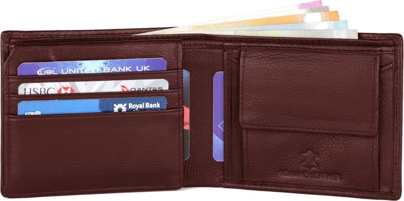 Image of WILD NAPA RFID Protected Brown Genuine Leather Wallets for Men (C-Cherry)
