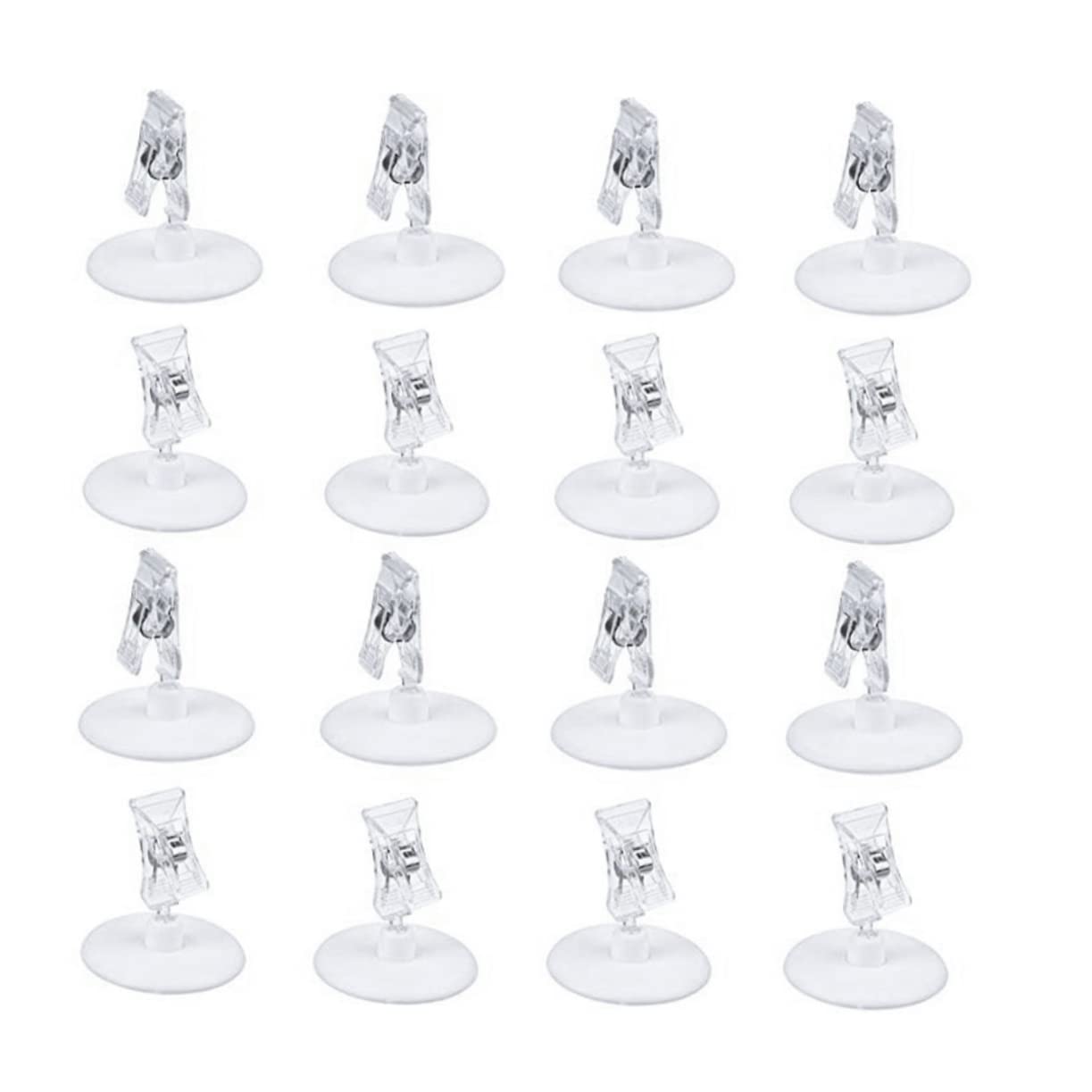 ULTECHNOVO 16Pcs Transparent Seat Clips for Restaurants and Supermarkets Photo Holders Advertising Clamps for Events Weddings and Parties for Table Numbers