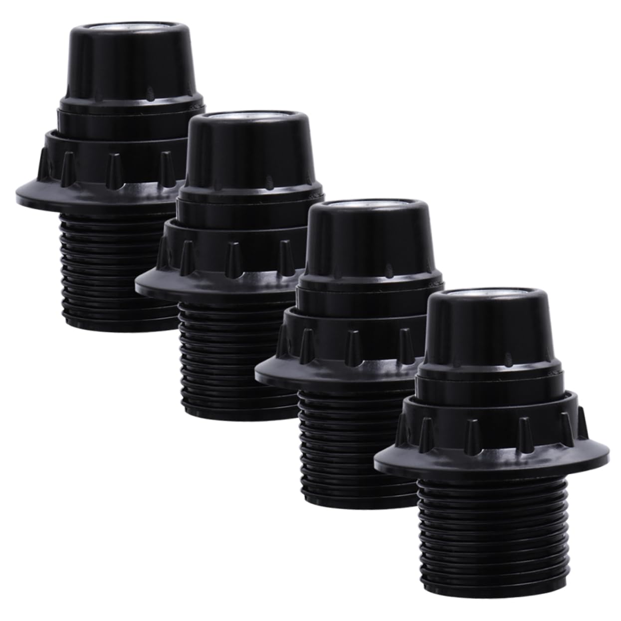 ULDIGI 4pcs E14 Light Bulb Socket Holder Ceiling Lamp Socket Replacement with Black Plastic Material Easy to Install and Replace for Carports and Workshops