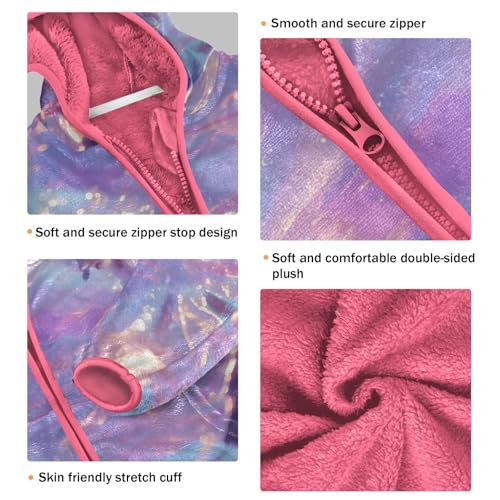 Gemstone Glitter Pink Purple Yellow Girls Sherpa Lined3