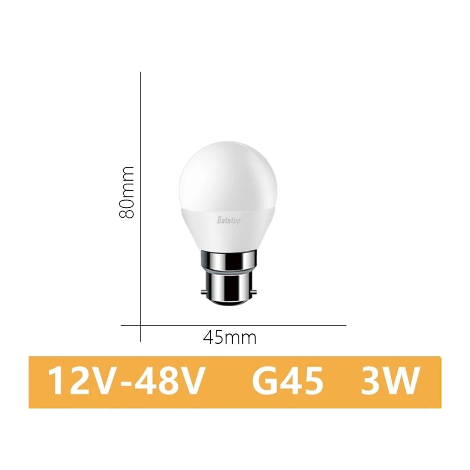 Żarówka LED niskonapięciowa AC/DC12V 24V 36V 48V E27 B22 10W Bombilla do żarówek Led na energię słoneczną 12 woltów niskiego napięcia oświetlenie lampy (Size : 4000K, Material : G45 3W B22_10 PCS_NO