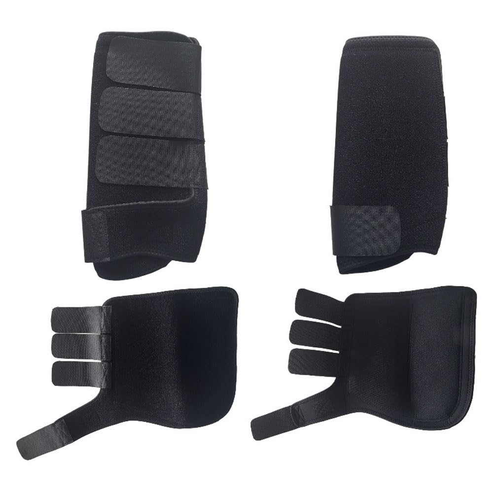 Horse Leg Boots, Breathable Jumping Brushing Boot High-stretch Fabric Leg Protection Horse Boots Set of 4 for Horse Jumping Riding Eventing (M-Black)