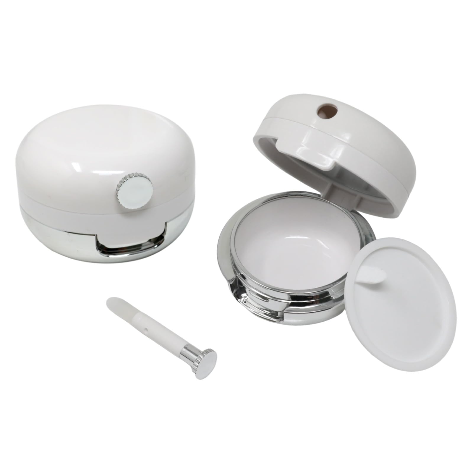 yueton 2 Pack Empty Lips Balm Jars Portable Lip Mask Containers Lipstick Pot with Mirror and Silicone Lip Brush for Travel Home