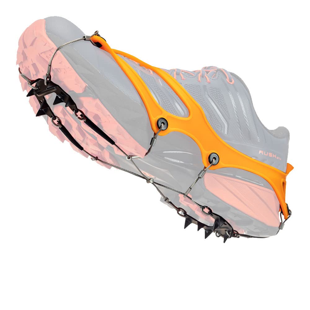 Nortec Crampons Trail 2.1 Fabriqué en Italie pour Les Courses de Trail Hivernales Courses Hivernales sur Glace et Neige, Mini-Crampons minimaux avec étui