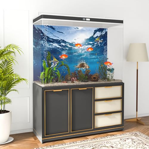 MIRRORANG 76x46cm Aquarium Background Water Surface Fish Tank Background Durable Vinyl Background, style 20 - Image 3