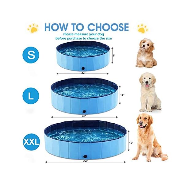 YASITY-Dog-Pool-Foldable-Pet-Swimming-Pool-Outdoor-Bathing-Tub-Kiddie-Pool-with-Protective-Lining-PVC-Collapsible-Pool-for-Medium-Dogs-Cats-and-KidsL-48X12 YASITY Dog Pool - Foldable Pet Swimming Pool for Dogs, Cats, and Kids!