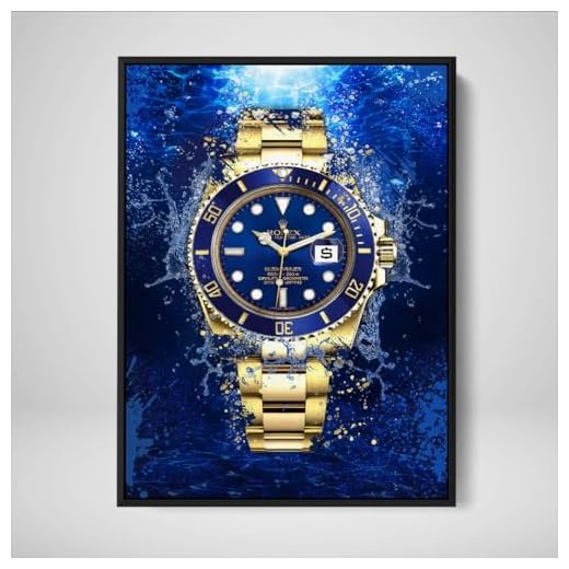 DEVICI Gerahmte Wandbilder – Rolex Submariner 18K Gold – Gerahmte Wandbilder Wohnzimmer, Büro, Bilder Leinwand, Poster & Kunstdrucke, Gerahmte Wanddekoration Wohnzimmer