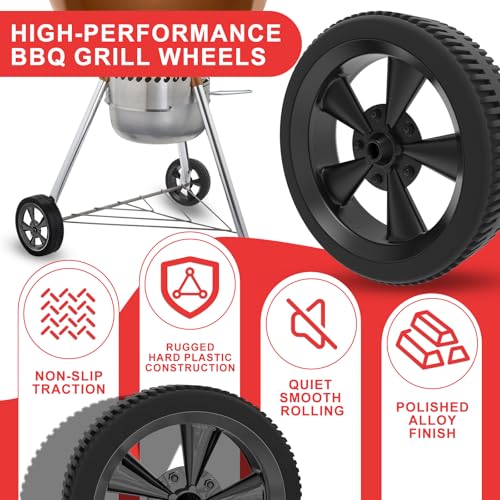Image of 65930 65931 BBQ Wheels for Weber Kettle 18 /22 Inch Grill Replacement Parts