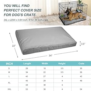 Waterproof-Dog-Bed-Cover-Canvas-Washable-Dog-Crate-Pad-Replacement-Cover-for-36-Inch-Crate-34Lx22Wx35H-inch-Gray - Cucciolini Doodles   Waterproof-Dog-Bed-Cover-Canvas-Washable-Dog-Crate-Pad-Replacement-Cover-for-36-Inch-Crate-34Lx22Wx35H-inch-Gray