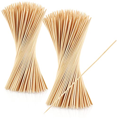 com-four® 500x brochetas de bambú para pinchos - brochetas largas de madera para brochetas de carne y frutas - brochetas a la parrilla para gastronomía (500 piezas - 25 cm - natural)