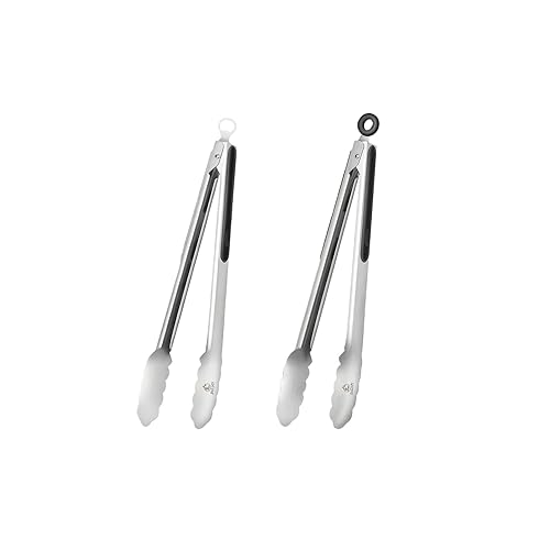 Grill Tongs 2 PCS 12", 1 Bottle Opener Built in,