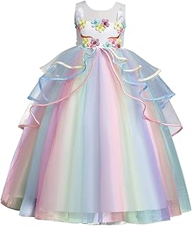 1 Peça Vestido Unicórnio Infantil Vestido Infantil Macacão Para Meninas Vestido Arco Vestido Tutu Saia Arco-Íris Tutu Vestido Para Menina Vestido De Festa Chiffon Vestido De