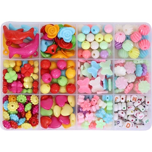 Image of Ambitieux DIY Bracelet Making Kit for Girls - 12 Types Colorful Beads with Charms, Elastic Thread, Earrings, Clasps & Rings - Jewellery Craft Kit for Kids, Birthday Return Gift, Rakhi Special Set for 2 3 4 5 6 7 8 9 10 years (Multicolor 2)