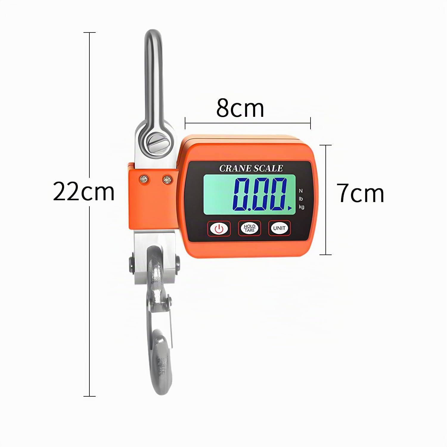 QUMOX Balance à grue numérique 500 kg/1 100 lb – Balance suspendue robuste avec écran LCD, fonction tare/maintien, unités multiples (kg/lb/N) – Balance à crochet industrielle