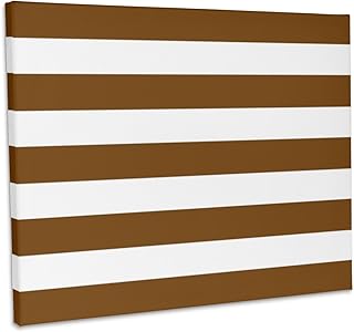3dRose, Brown and White Stripes Pattern - horizontal striped stripy stripey stripe retro traditional classic, Museum Grade Canvas Wrap 20x16 - Buy now