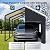 HOMSHADE 10x15FT Metal Carport with Removable Sidewalls & Windows, Heavy-Duty Enclosed Car Port Canopy with Galvanized Frame and Roof, Outdoor Garage Shelter for Cars, Truck, Boat, Tractor, Tools
