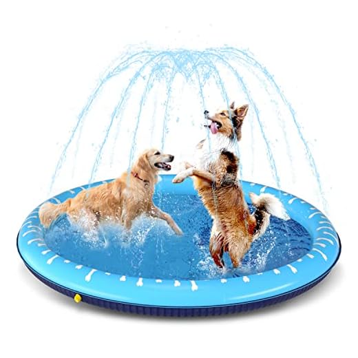 Nobleza Piscina para Perros Grandes, D100cm/39in Piscina Plegable para Perro, Splash Pad Perro, Espesar 0.55mm, Antideslizante Tapete de Juegos de Agua, Juguete de Verano para Jardín al Aire Libre
