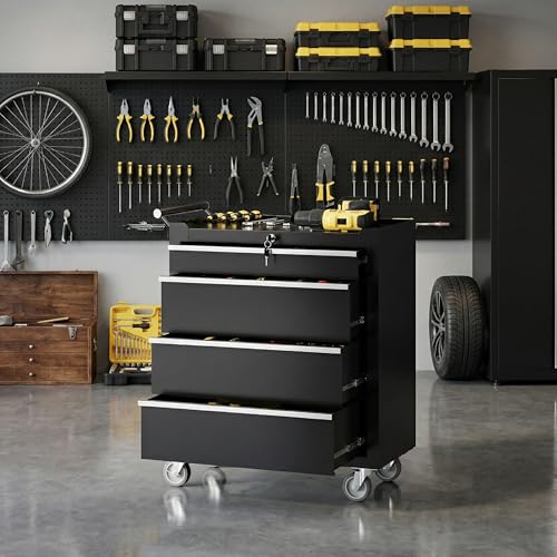 PeakPursuit-4-Drawers-Rolling-Tool-Chest-Portable-Tool-Box-with-Wheels-and-Lock-System-Secure-Storage-Cabinet-for-Warehouse-Workshop-and-Repair-Shop-Black