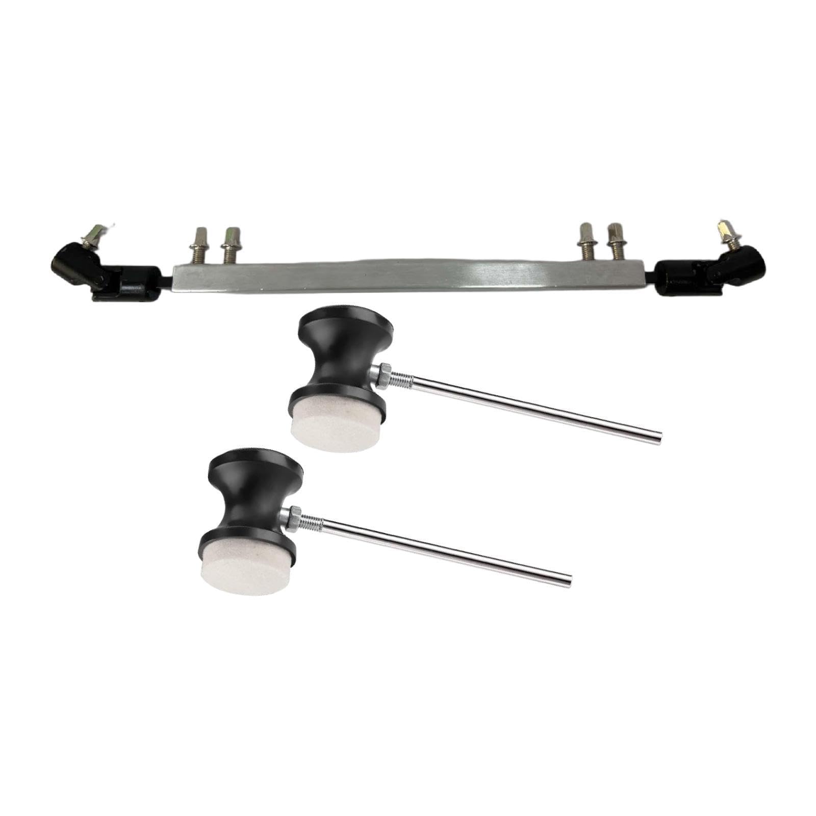 Qianly 3 Pièces D'arbre de Transmission pour Pédale de Grosse Caisse Double, Connecteur de Liaison, Pièces de Rechange Métalliques pour Arbre de Transmis, Tige Noire Argentée