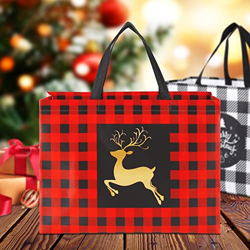 YANGTE 8 Pack Extra Large Christmas Gift Bags, Reusable Tote Bags with Handle Non-Woven Christmas Grocery Shopping Totes for Holiday Xmas, 16.9 * 12.6 * 6.8" - image 8