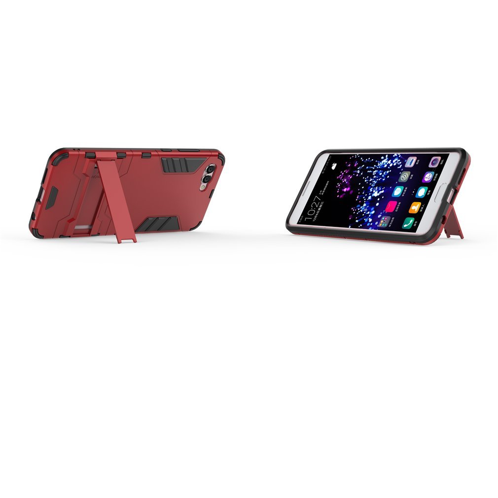 Funda Huawei Honor 9, MHHQ 2in1 Armadura Combinación A Prueba de Choques Heavy Duty Escudo Cáscara Dura PC + Suave TPU Silicona Rubber Case Cover con soporte para Huawei Honor 9 -Black Plus Gray — view 5