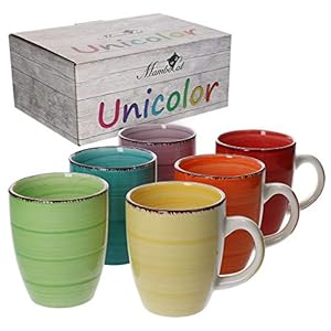 6-delige koffiemokken set uni kleurrijke theekop grote koffiepot drinkbeker cacao-melk rond 320 ml servies tafelaccessoires ontbijtbuffet