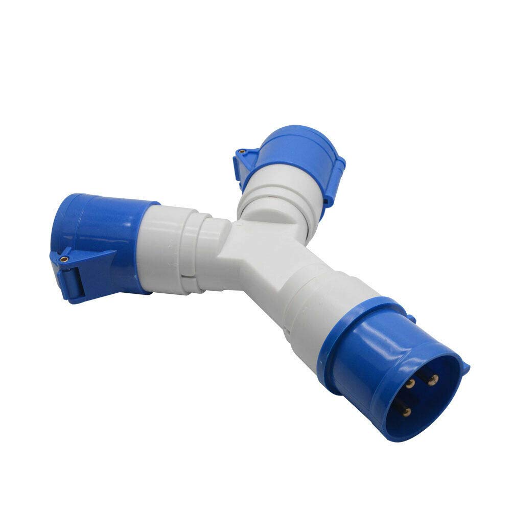 TopHomer Industrieller Steckdosenadapter IP44 – Anschluss 220 V für Wohnmobil, Boot und Baustelle | 2 Steckdosen 32 A | feuerfestes Gehäuse