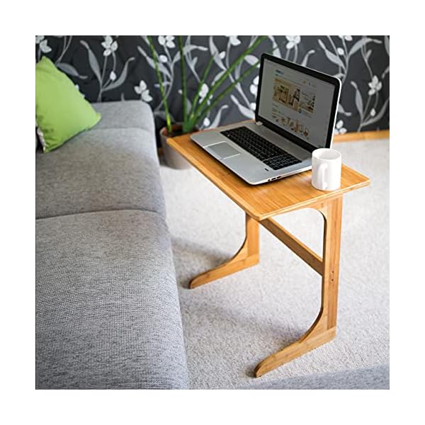 Relaxdays Laptoptisch Bambus H x B x T: ca. 62,5 x 60 x 40 cm Beistelltisch als auch als Notebook-Couchtisch aus Holz mit praktischer Ablage und optimaler Arbeitshöhe aus hochwertigem Bambus, natur – Bild 3