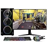 PC Gamer Completo AMD Ryzen 7 5700G, Gráficos Radeon VEGA 8, 16GB DDR4, SSD NVMe 512GB, Fonte 600W 80 Plus, Monitor 24" 75Hz, Skill RGB - SR-024