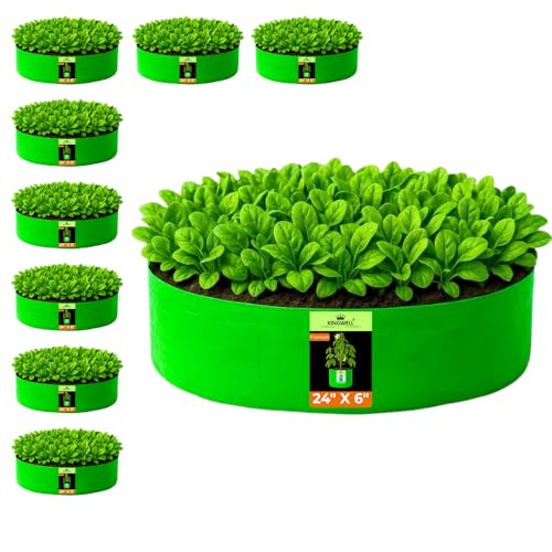 Image of Kingwell grow bags 24x6 inch pack of 9 Grow Bag For Terrace Garden Leafy Vegetable Plant Grow Bags Fruits Growing Containers For terrace Gardening