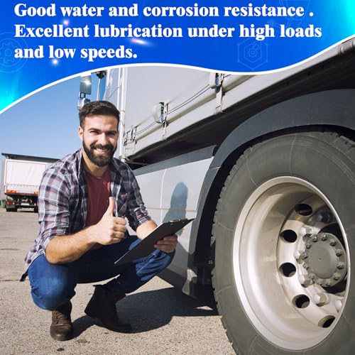 Image of 10 Tubes High Temperature Wheel Bearing Grease for Semi Truck,Tractor,Marine,Trailer,5th Wheel,Ball Joint,Axle,Lithium Complex Grease Tube, Blue, #2,14 OZ