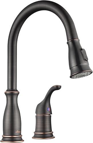 APPASO Grifo de cocina con dispensador de jabón, grifo de fregadero de cocina de acero inoxidable con rociador desplegable 3 modos, grifo moderno de