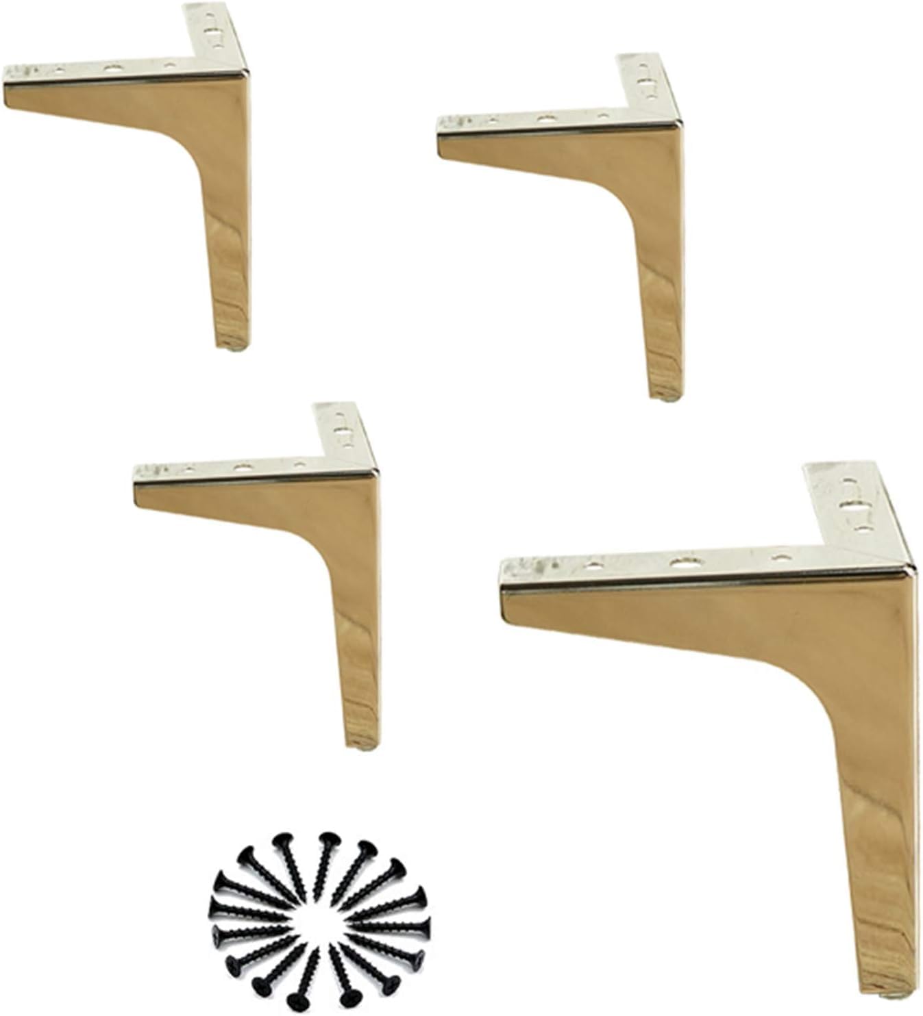 Rhllvj Gold Sofa Feet Metal Polished Furniture Feet For Tables Cabinets Cupboards Sofa Chairs, Replaceable Triangle Furniture Feet(,17Cm (6.69In))