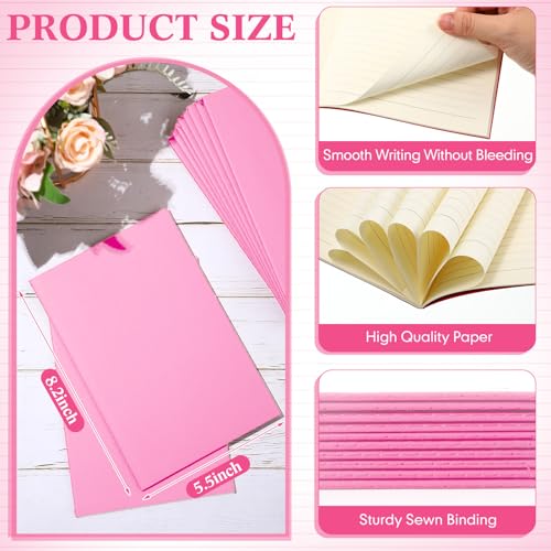 Image of 100 Pcs A5 Journals Notebooks Bulk,Pink,Lined | Kraft Softcover Small Notebooks 5.5 Inch x 8.3 Inch Notepads with 60 Page 30 Sheet for Writing Sketch Travel Office Supplies