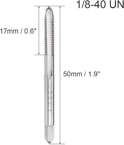 Vista 13 de uxcell Macho de la máquina 11/64-40 UN Rosca 2B Tornillo de acero de alta velocidad roscado herramienta de roscado