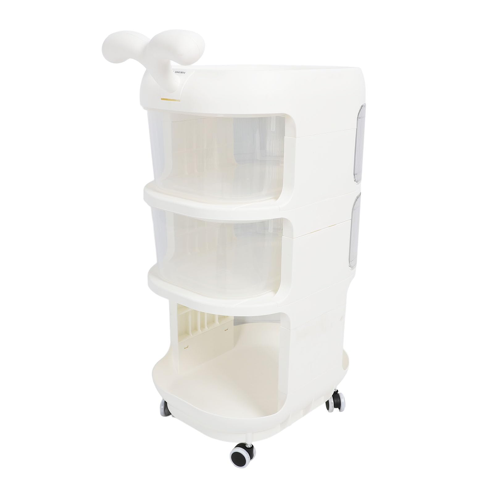 Carrito de Almacenamiento para Bebés, Carrito Utilitario Plegable con Diseño Móvil, Organizador de Artículos Esenciales para Guardería de 3 Niveles para Pañales, Refrigerios y