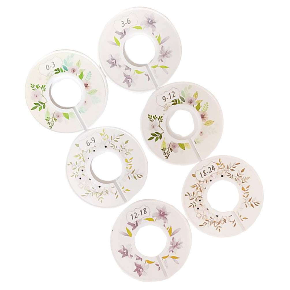 Amazon.com: DOITOOL 6 divisores de tamaño de armario de flores rústicas con  corona floral para guardería, para tienda, centro comercial, ropa de bebé,  percha : Hogar y Cocina