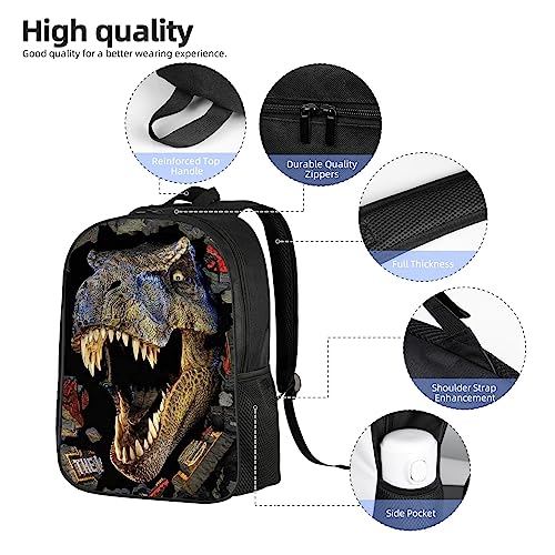 Dinosaur Backpack Kids School Bag Set 17 Inch Laptop Backpack with Insulated Lunch Box and Pencil Case (3-in-1 set)4