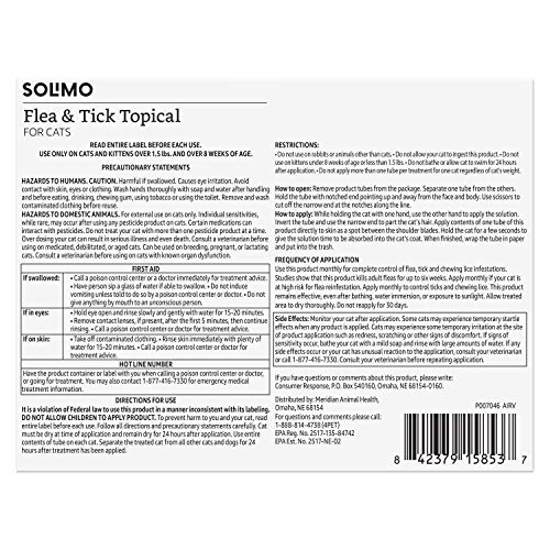 Amazon Basics Flea and Tick Topical Treatment for Cats (over 1.5 pounds), 3 Count (Previously Solimo) - Image 3