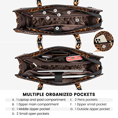 Image of LOVEVOOK Laptop Bag for Women, Fashion Computer Tote Bag 15.6 Inch Large Handbag, Shoulder Bag Purse for Business Work