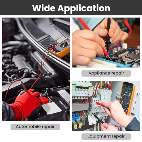 Image of 2 Pcs Wire Piercing Probe Tool, 4mm Insulation Piercing Clip Set for Voltmeter Multimeter Thermometer Voltage and Insulation Piercing Car Wire Testing (Black, Red)