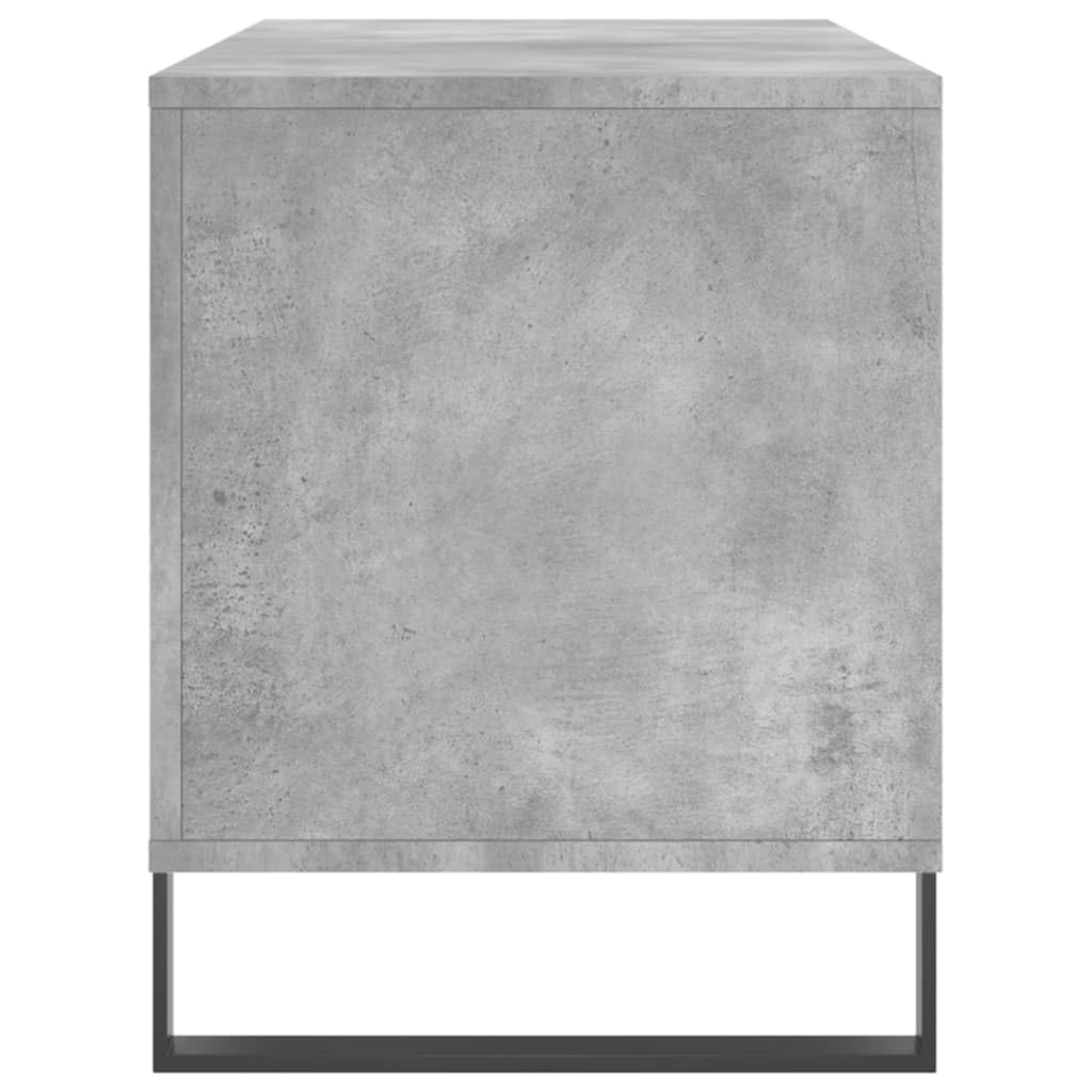 Armadio per dischi in vinile, grigio cemento, 100 x 38 x 48 cm, scaffale per dischi in vinile, in legno e ferro, per soggiorno