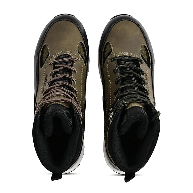 Image of Men Waterproof Trekking Shoes | Mid-High Ankle | Removable Cushion Insole | 4mm Lug Sole | All Weather, Uneven Terrain & Light Rain Hikes | ET1105