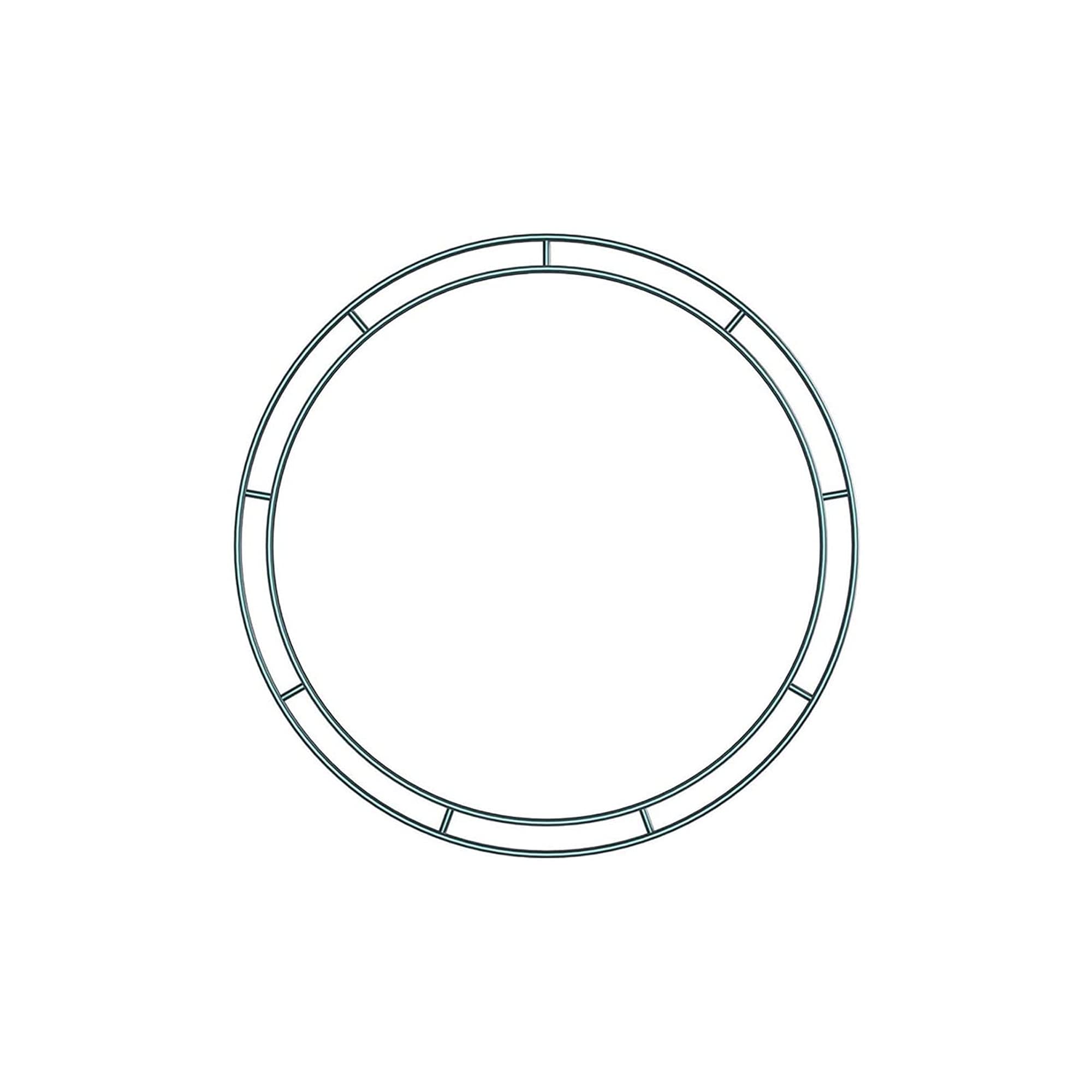 12" Flat Green Two Circle Metal Wire Rings Wreath Frame Christmas, Holiday Garland Funeral Wreath (Pack 5)