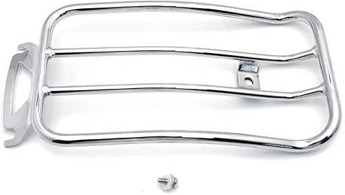 Miniatura 6 de HTTMT LR13 - Portaequipajes cromado de 14 x 7 pulgadas compatible con H-D Touring FLH/T 97-15 1997-2015