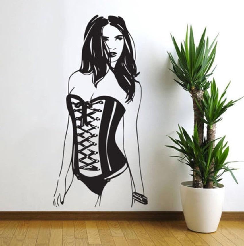 Calcomanías de pared de moda para mujer, murales de vinilo, decoración del hogar, dormitorio, papel tapiz autoadhesivo, 42 x 85 cm