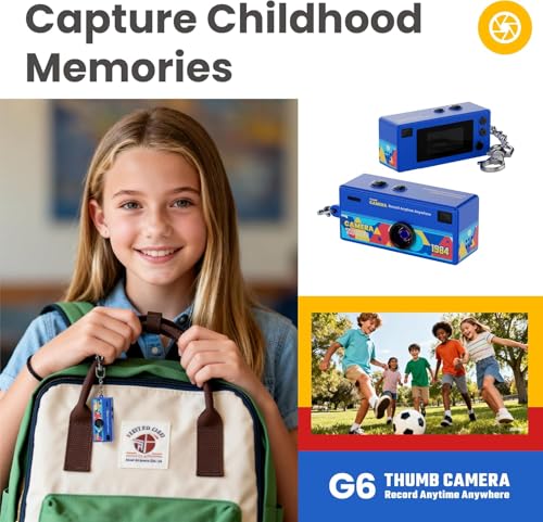 Image of BIGASUO Mini Keychain Digital Camera, 1080P HD Video Recorder, Mirco Thumb Camera, Digicam,Video Recording,Bag Charm for Vlog Kids Adult Students (1204) (Black, B08)