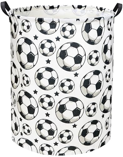 Image of Kids Laundry hamper Baby Hamper for Nursery Boy and Girl Hamper Cute Kids Toys Storage Bin Organizer Soccer Room Decor for Home(Soccer)